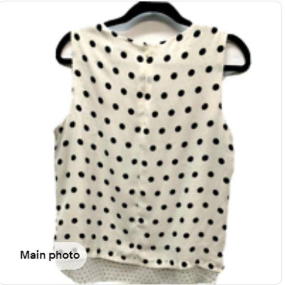 Rose + Olive  Womens  Blouse Sleeveless 2 Layer white black zipper  Size large L - Picture 2 of 4